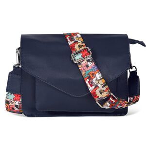 1911 Leather Flapover Crossbody Handbag Purse with Adjustable Strap &
